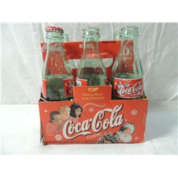 SANTA PACK COCA COLA 6 PACK GLASS BOTTLES