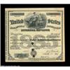 Image 1 : 1885 I.R.S. Tobacco Stamp. This large (7"x 8") I.R.S. stamp has a very nice bureau vignette. It's de