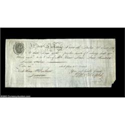 1799 Exchange Bill. This Fourth of Exchange for 500 pounds was issued in Philadelphia for payment in