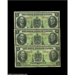 Montreal - The Royal Bank of Canada$5 Jan. 2, 1935 Ch. 630-18-02 Fine, edge nicks$5 Jan. 2, 1935 Ch.