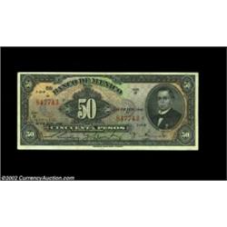 Mexico 50 pesos June 26, 1940 Pick 37bEspecially scarce in higher grades, and unpriced in the Krause