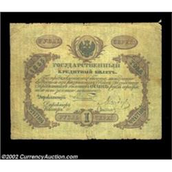 1 ruble 1855, Pick-A33, R-400. Very Good. This note is typical of many of the other notes of this ty