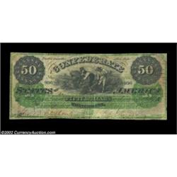 T4 $50 1861. This smallest denomination Montgomery note is one of just 1,606 pieces originally issue