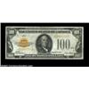 Image 1 : Fr. 2405 $100 1928 Gold Certificate. Extremely Fine-About Uncirculated.There is just a touch of foxi