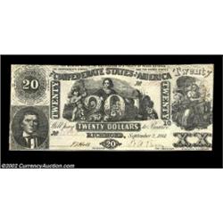 T20 $20 1861. Only a trace of minor handling at the ends prevents this About Uncirculated note from.