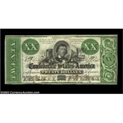 T21 $20 1861. A vivid green and black example of this type that features a central portrait of Confe