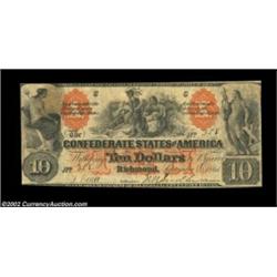 T22 $10 1861. This high grade example of this scarcer type has the paper quality of an even higher g