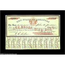 Little Rock, AR - State of Arkansas War Bond $500.00 July 22, 1861 UNLThis denomination is unlisted.