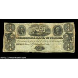 Apalachicola, FL- Commercial Bank of Florida $4 G8 Freeman 17A very rare denomination which we've no