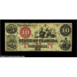 Tallahassee, FL - State of Florida $10 March 1, 1864 Cr. 33A nice Very Fine-Extremely Fine example,.