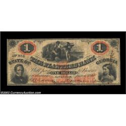 Savannah, GA- The Planters Bank $1 June 1, 1860 G10A very scarce note with a bright orange overprint