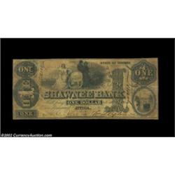 Attica, IN - Shawnee Bank $1 July 1, 1854 G2A very scarce note that is seldom seen in any grade. Ver