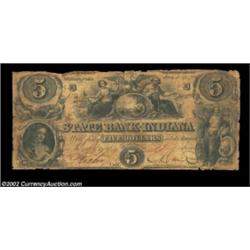 Indianapolis, IN - State Bank of Indiana $5 Dec. 1, 1855 G26Payable at the branch bank in Bedford, t