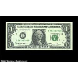 Fr. 1924-C $1 1999 Federal Reserve Note. Gem Crisp Uncirculated.A consecutive pair with the left 60%