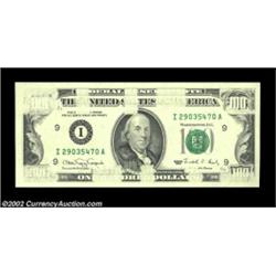 Fr. 2173-I $100 1990 Federal Reserve Note. Gem Crisp Uncirculated. One of the scarcer and more drama