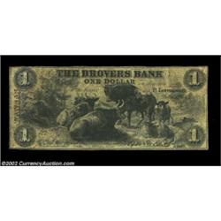 Fort Leavenworth, KS - Drovers Bank $1 July 1, 1856 G2aA very rare note from a fraudulent bank. Very