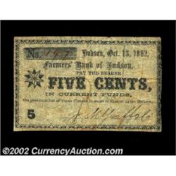 Hudson, NY - J. M. Graff & Co. 5ó Oct. 13, 1862 Harris H95A very rare private scrip issue that is li