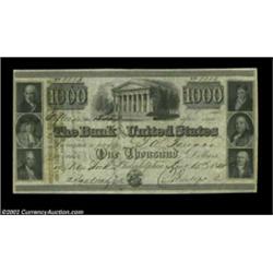 New York, NY - Bank of the United States $1,000 Dec. 15, 1840 G100This very nice Choice About Uncirc