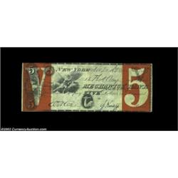 New York, NY- Mechanics Bank $5 Nov. 2, 1862 G216bA magnificent example with bright red protector pa