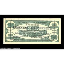 Rochester, NY-Bryant, Stratton & Williams' Rochester Business University $100 Ad Note Schingoethe UN