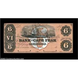 Wilmington, NC- Bank of Cape Fear $6 ProofA lovely odd denomination fully tinted Proof from the Amer