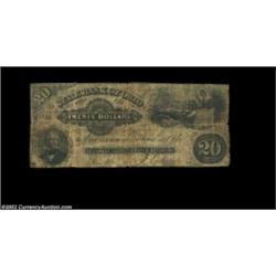 Delaware, OH- State Bank of Ohio $20 May 22, 1852 G660Rare but low grade, as this piece is listed as