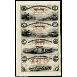 Philadelphia, PA - Manufacturers & Mechanics Bank $20-$20-$50-$100 G44-G44-G46-G48 Proof Uncut Sheet