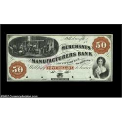 Pittsburgh, PA- Merchants & Manufacturers Bank $50 G34 ProofEx-ABNCo sale Proof. Uncirculated, 4 POC