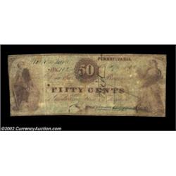 Wilkes-Barre, PA- John G. Wood 50ó Sept. 1, 1862 Hoober UNLA rare piece of scrip from an issuer who.