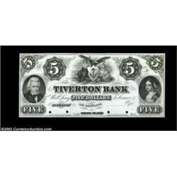 Tiverton, RI- Tiverton Bank $5 G8 ProofAn attractive ex-ABNCo sale Proof. Uncirculated, with a coupl