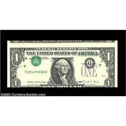 Fr. 1914-D $1 1988 Federal Reserve Note. Gem Crisp Uncirculated. Inverted third printing along with.