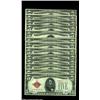 Image 1 : Fr. 1526 $5 1928A Legal Tenders. Choice-Gem Crisp Uncirculated.A run of 13 pieces, with twelve conse