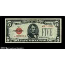 Fr. 1531* $5 1928F Legal Tender. CGA Gem Uncirculated 66.A lovely red seal Five star note that looks