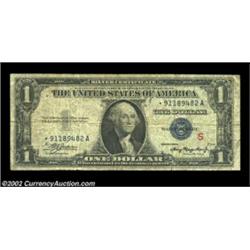 Fr. 1610* $1 1935A "S" Silver Certificate. Very Good-Fine.An evenly circulated example of this scarc