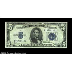 Fr. 1650 $5 1934 Silver Certificate. Extremely Fine+.A lovely example of the very rare E-A block, wh