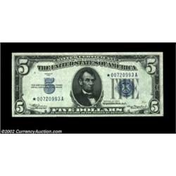 Fr. 1650* $5 1934 Silver Certificate. Choice Crisp Uncirculated.There is one spot that is visible on