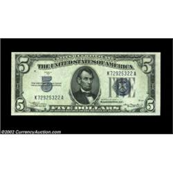 Fr. 1651 $5 1934A Mule Silver Certificate. Gem Crisp Uncirculated.One of a consecutive pair of the s