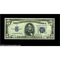 Fr. 1651* $5 1934A Silver Certificate. Gem Crisp Uncirculated.A lovely star from the Steele collecti