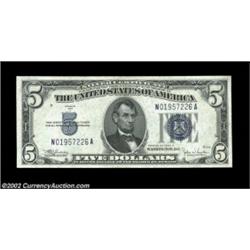 Fr. 1653 $5 1934C Mule Silver Certificate. Gem Crisp Uncirculated.An N-A block mule with very rare b