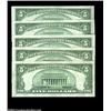 Image 2 : Fr. 1653 $5 1934C Silver Certificates. Gem Crisp Uncirculated.Five pieces, a pair of consecutive M-A