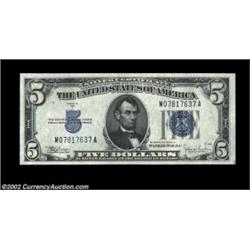 Fr. 1653 $5 1934C Mule Silver Certificate. Gem Crisp Uncirculated.The scarce M-A mule block with bac