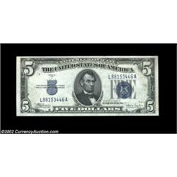 Fr. 1653/Fr. 1652 $5 1934C/1934B Silver Certificates. Reverse Changeover Pair. Choice crisp Uncircul