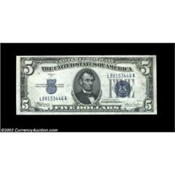 Fr. 1653/Fr. 1652 $5 1934C/1934B Silver Certificates. Reverse Changeover Pair. Choice crisp Uncircul