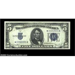 Fr. 1654* $5 1934D Wide II Silver Certificate. Gem Crisp Uncirculated.A beautiful example of this ve