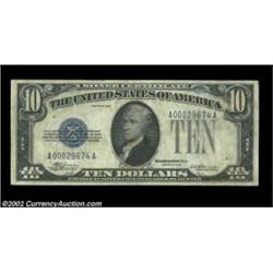 Fr. 1700 1933 $10 Silver Certificate. Very Fine.The key to the $10 Silvers and a note which is in co