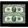 Image 1 : Fr. 1704 $10 1934C Silver Certificates. Gem Crisp Uncirculated.A crackling fresh consecutive pair. 2