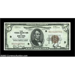 Fr. 1850-B $5 1929 Federal Reserve Bank Note. Choice Crisp Uncirculated.A boldly embossed and fully.