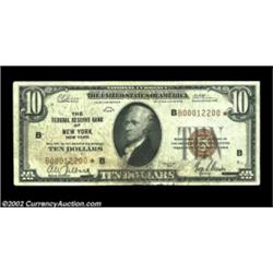 Fr. 1860-B* $10 1929 Federal Reserve Bank Note. Fine.This very scarce FRBN star note was one of just