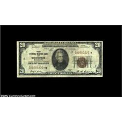 Fr. 1870-I* $20 1929 Federal Reserve Bank Note. Fine.A very scarce star with only 12,000 examples pr