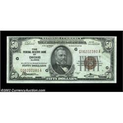 Fr. 1880-G $50 1929 Federal Reserve Bank Note. Choice Crisp Uncirculated.Gem but for its slightly hi